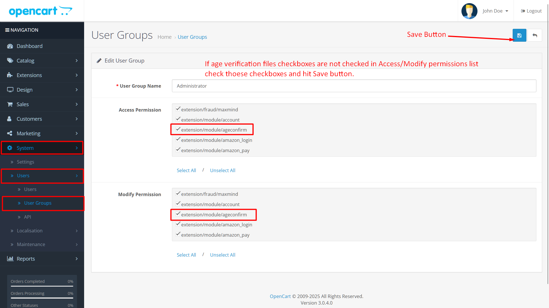 Installation guide of Age Verification extension