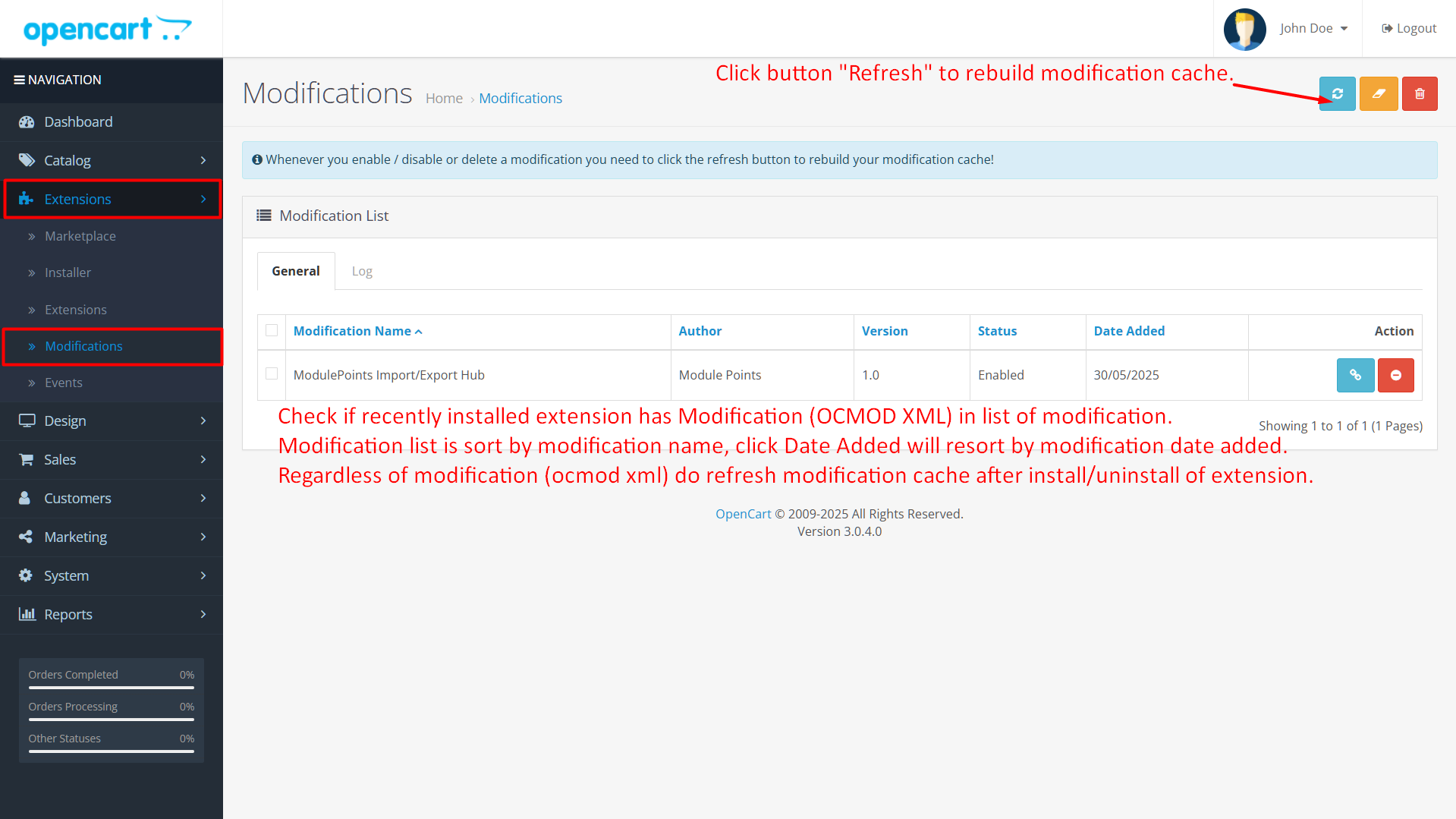 Installation guide of Import Export Hub extension