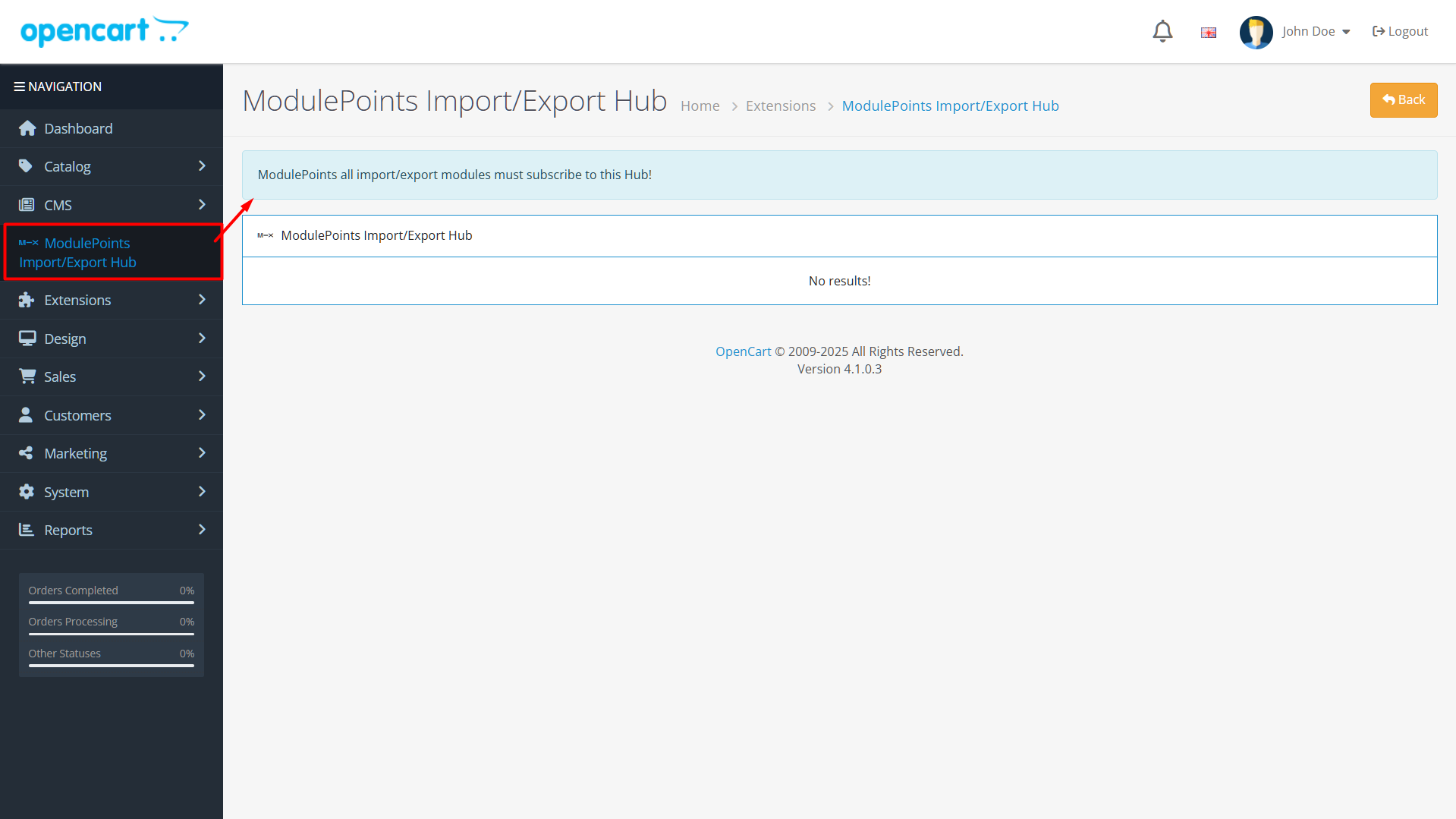 Installation guide of Import Export Hub extension