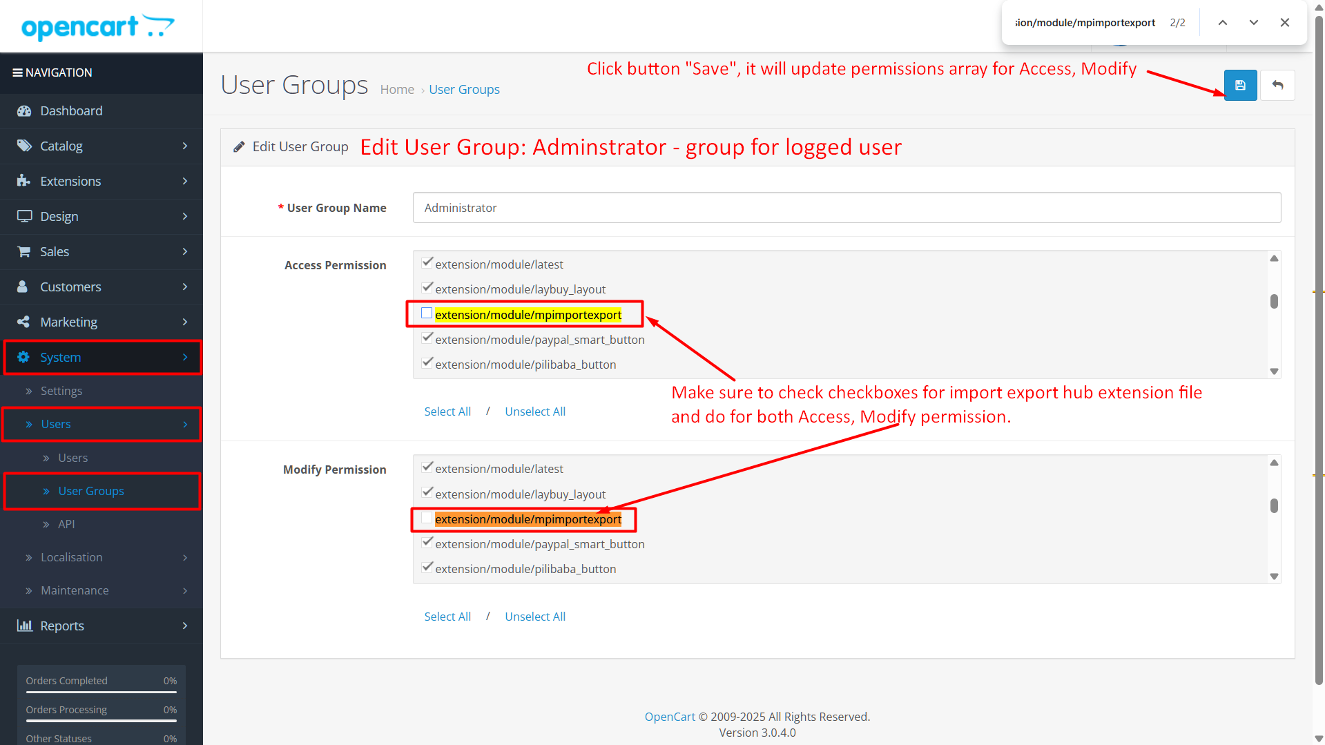 Installation guide of Order export Export Suite extension