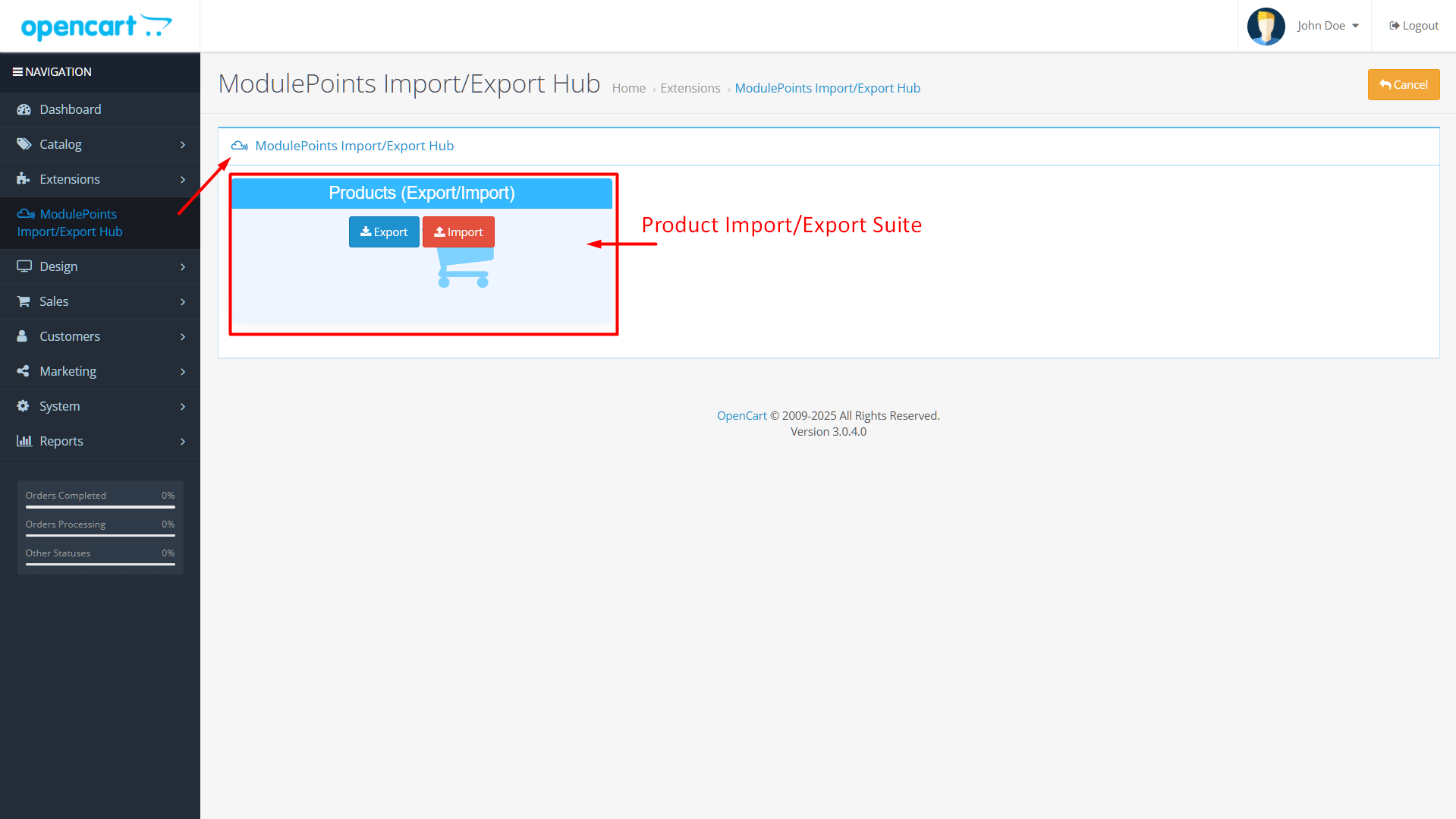 Installation guide of Product Import Export Suite extension